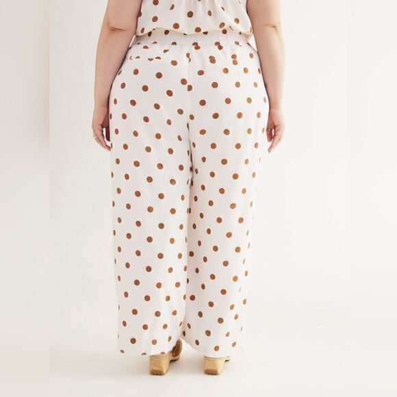 New With Tag Penningtons Size 5X Dotted Linen‎ Blend Wide-Leg Pull-On Pant - Picture 2 of 12